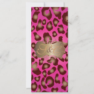 Convites Manchas-leopardo + espirais de pérola/safra/rosa 