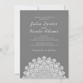 Convites Mandala de Casamento Lua Crescente Radiante e Arej