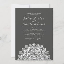 Convites Mandala de Casamento Lua Crescente Radiante e Arej