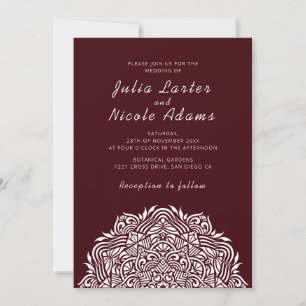 Convites Mandala de Noivado Ordenado Jóia Persa Casamento