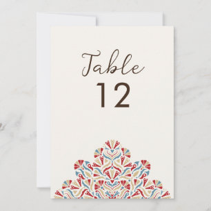 Convites Mandala Floral Delight Número de Mesa de Casamento
