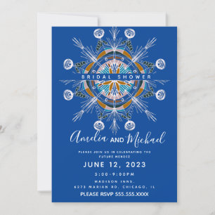 Convites Mandala Moderna Desenhada à Mão Arte Boho Chuveiro