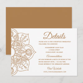 Convites Mandala Wedding Details Brown Boho Indian Modern