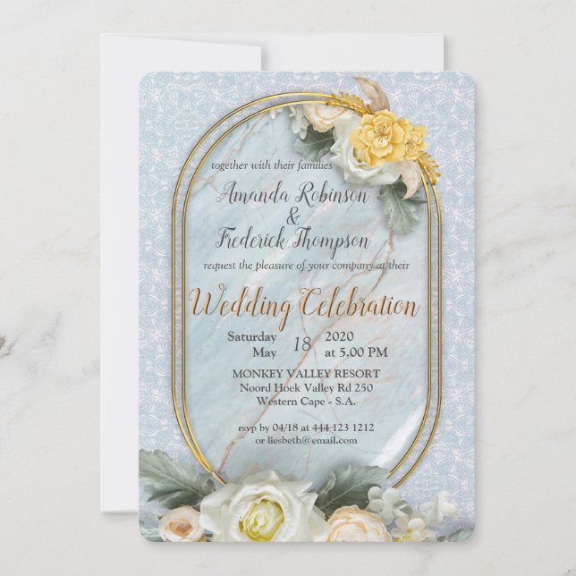 Convites Mandalas claras azuis, cor-de-rosa e branco (Frente)