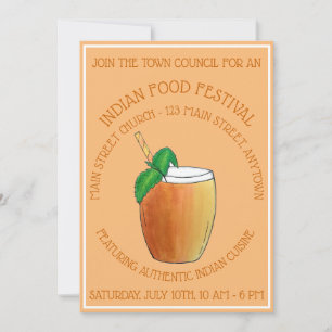 Convites Mango Lassi Beber Festa de Comida da Índia