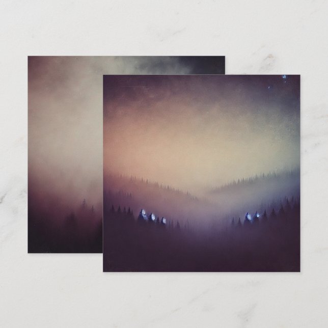 Convites Manhã Dusky Imprimível Manual do Ombre Automático (Frente/Verso)