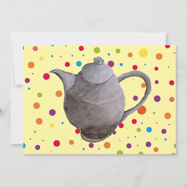 Convites Manhã Tea retro vintage data café festa (Frente)