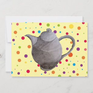 Convites Manhã Tea retro vintage data café festa