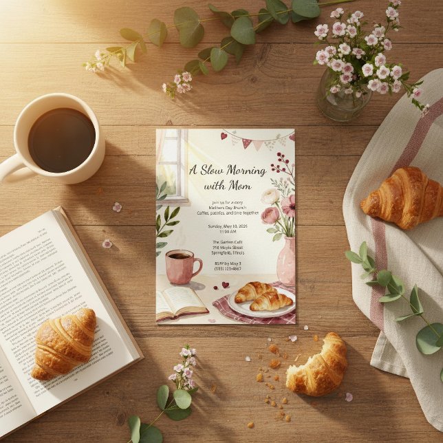 Convites Manhã Tranquila com a Mamãe Brunch Aconchegante do (Criador carregado)