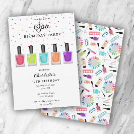 Convites Manicure de Unhas Pedicure Mani Pedi Menina Spa An