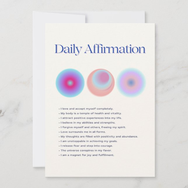 Convites manifestação diária de afirmações (Frente)