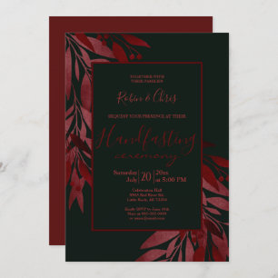 Convites Manipulação de Ataque Floral Vermelho-Berry Meia-N