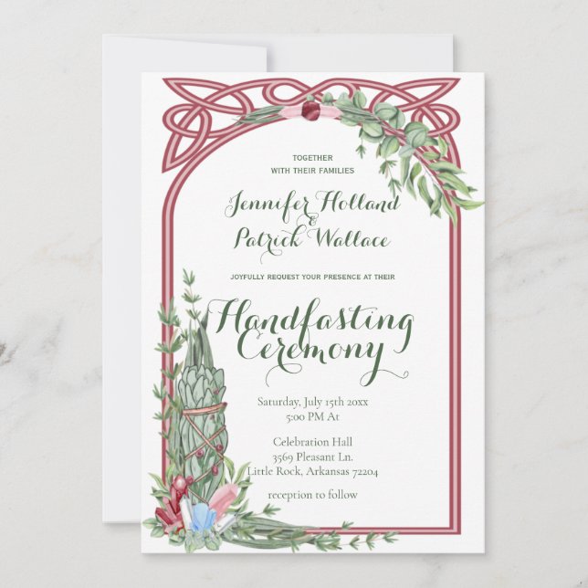 Convites Manipulação de Cristal de Sage & Rosa Herbal (Frente)