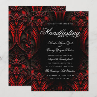 Convites Manipulação de Damascos Legant Red & Black Gothic