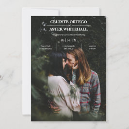 Convites Manipulação de Fotos Escuro de Texto Branco Simple