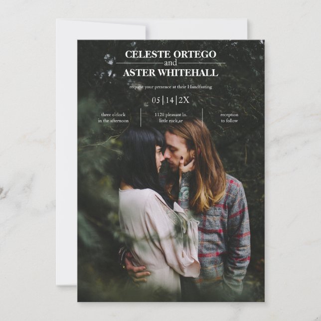 Convites Manipulação de Fotos Escuro de Texto Branco Simple (Frente)