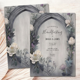 Convites Manipulação De Pagão Branco Floral De Cor Gótica