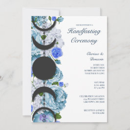 Convites Manipulação de Wiccan em Fase Floral Rosa Azul