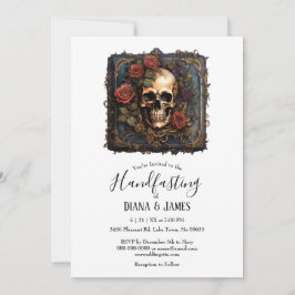 Convites Manipulação elegante do crânio e Rosas