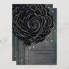 Convites Manipulação Elegante Rosa Gótica Negra