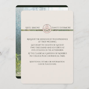 Convites Manipulação Vertical de Triquetra Rosa Branca Selv