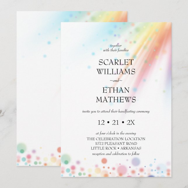 Convites Manipulador Brilhante Brilhante LGBTQ LGBT (Frente/Verso)