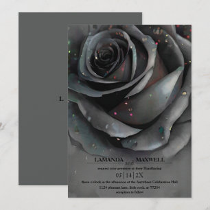 Convites Manipulador Elegante Rosa preto moderno e gótico
