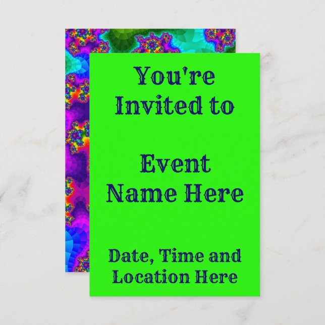 Convites Manipuladores FLORAIS Arco-Íris (Frente/Verso)