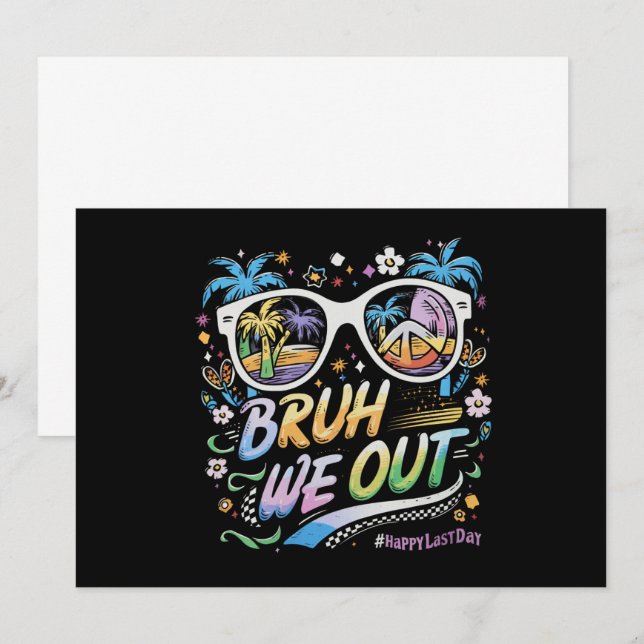 Convites Mano Nós Estamos Felizes Último Dia De Aula Verão (Frente/Verso)