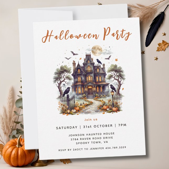 Convites Mansão Assombrada Elegante Halloween (Criador carregado)