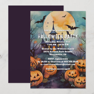 Convites Mansão Assombrada - Festa do Halloween Jack O’Lant