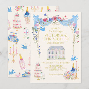 Convites Mansão Castelo de Casamento Caprichoso
