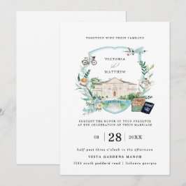 Convites Mansão Chateau Elegante | Crista de Casamento de V