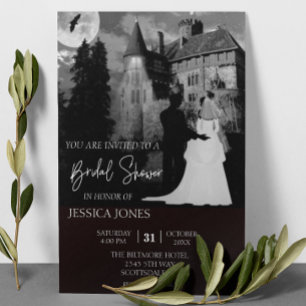 Convites Mansão de Halloween do Chá de panela Elegante outu