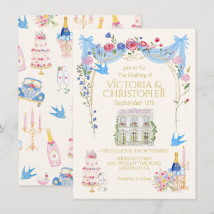 Convites Mansão Francesa Castelo de Casamento Caprichoso