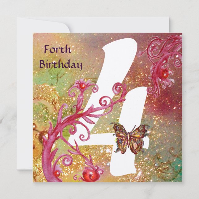 Convites MANTEIGA EM ESPUMA, PARA O ouro Festa de aniversár (Frente)