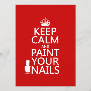 Convites Mantenha a calma e a tinta das suas Unhas (todas a