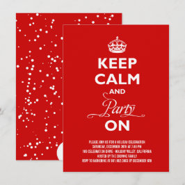 Convites Mantenha a Calma E Continue a Festa na Véspera de 