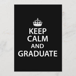Convites Mantenha a calma e o Formando com uma graduação 