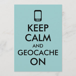 Convites Mantenha a calma e o geocache personalizados do GP