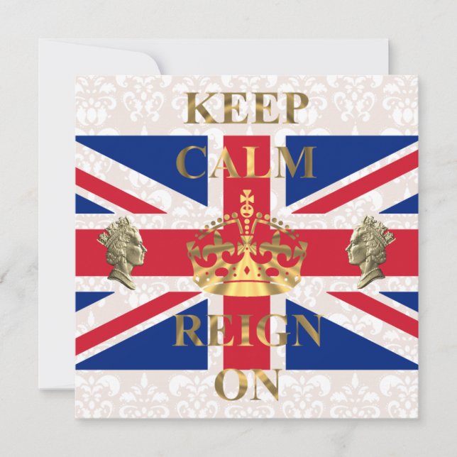 Convites Mantenha a calma e reine o jubileu real (Frente)