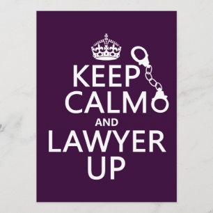 Convites Mantenha Calma e Advogado para Cima (qualquer cor)