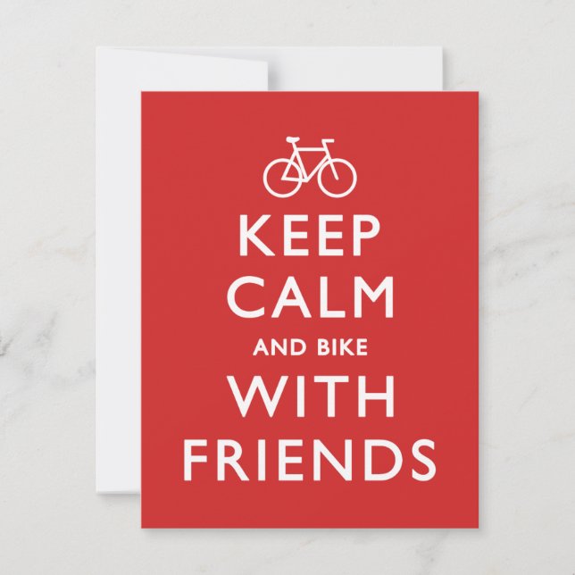 Convites Mantenha calma e bicicleta com amigos (Frente)