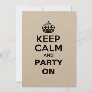 Convites Mantenha calma e festejar