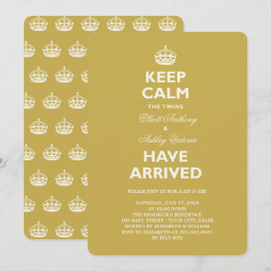Convites Mantenha Calma, Gêmeos Engraçados, Bebê, e veja