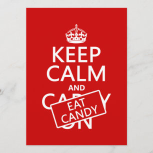 Convites Mantenha calmo e coma doces (personalize cores)