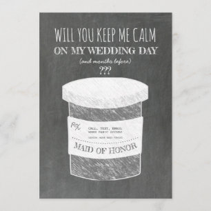 Convites Mantenha-me Calmo Engraçado, Madrinha de casamento