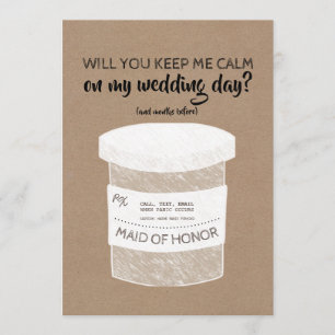 Convites Mantenha-me dama de honra ou madrinha de casamento