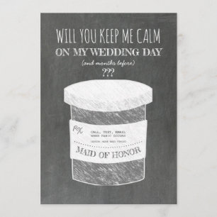 Convites Mantenha-me tranquilo, madrinha ou Madrinha de cas