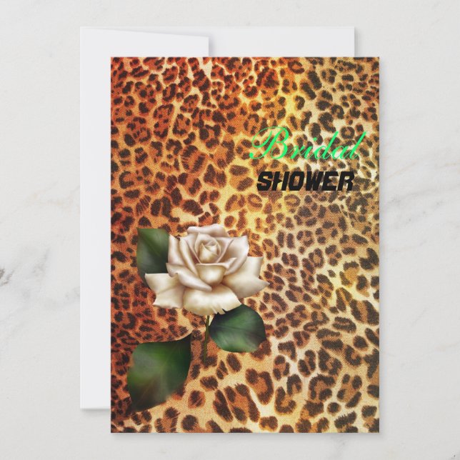 Convites Mantenha-se selvagem, rosas brancas-leopardo (Frente)